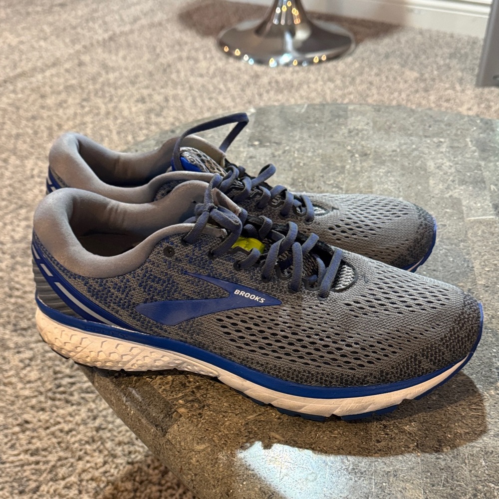 Brooks Gray and Blue Athletic Sneakers